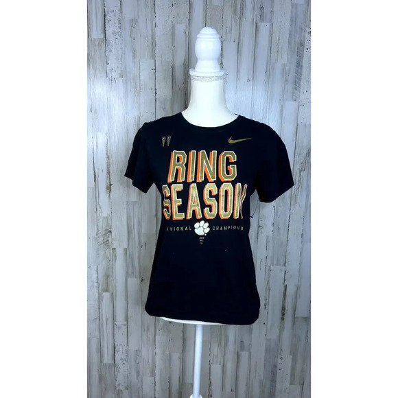 Nike Clemson Tigers Ring Season Men's T-Shirt Black Small Short Sleeve Crew Neck - Picture 1 of 6
